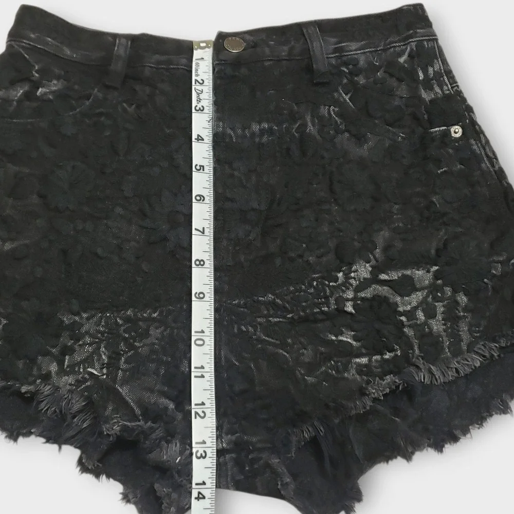 Free People Etienne Field Cutoff Shorts Black Embroidered OB477488 Womens Sz 27‎